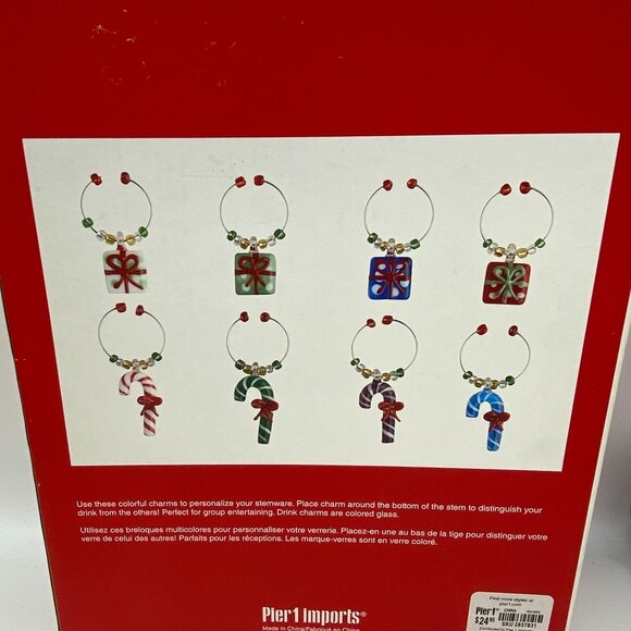 Pier 1 Imports Reindeer Christmas drink charm set New in box barware - Picture 10 of 10